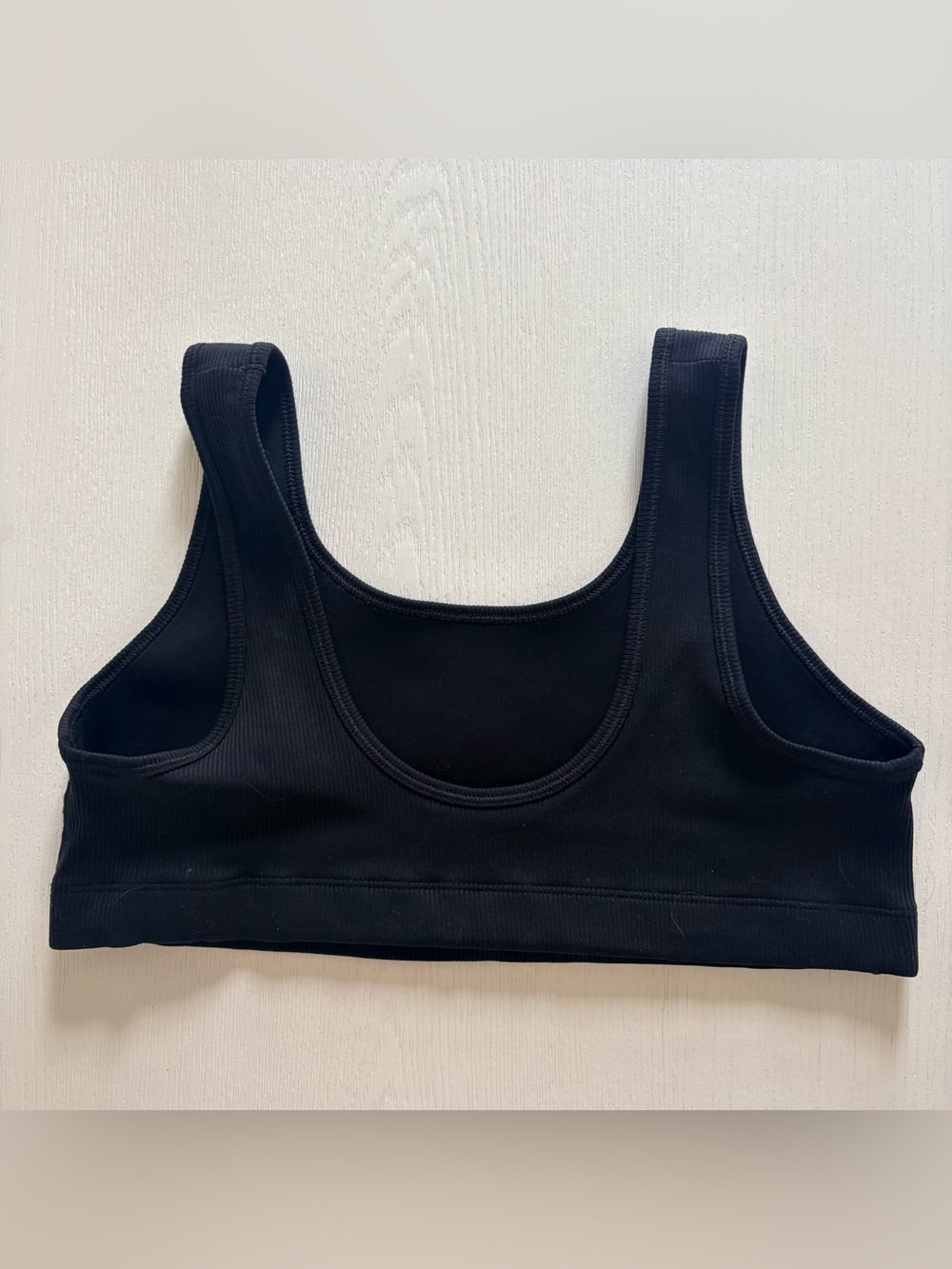 Nike Black Sports Bra with White Swoosh Accent - Picture 2 of 3